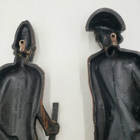 1971 Dart Revolutionary War Soldiers Wall Plaque Set 19x5.5 In Bronze Resin USA - Picture 7 of 11